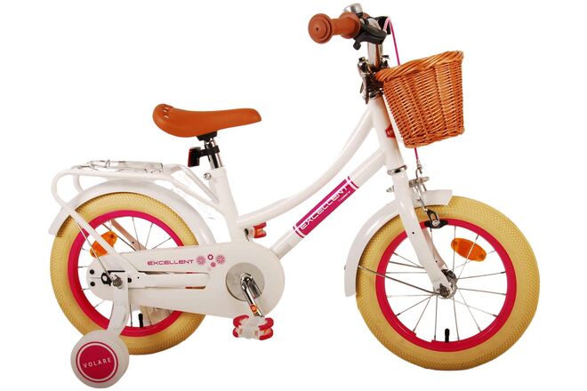 Volare Excellent Kinderfahrrad – Mädchen – 14 Zoll – Weiß