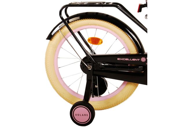 Volare Excellent Kinderfiets - Meisjes -18 inch - Zwart - 95% afgemonteerd