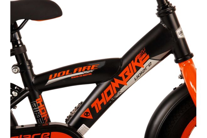 Volare Thombike Kinderfahrrad – Jungen – 12 Zoll – Schwarz Orange