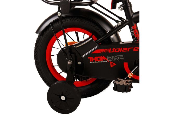 Volare Thombike Kinderfahrrad – Jungen – 12 Zoll – Schwarz Rot