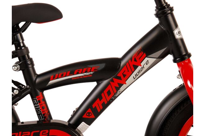 Volare Thombike Kinderfahrrad – Jungen – 12 Zoll – Schwarz Rot