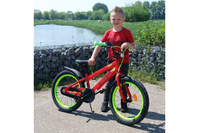 Volare Rocky Kinderfahrrad – Jungen – 16 Zoll – Rot