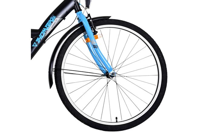 Volare Thombike Kinderfahrrad – Jungen – 26 Zoll – Schwarz Blau – 3 Gänge