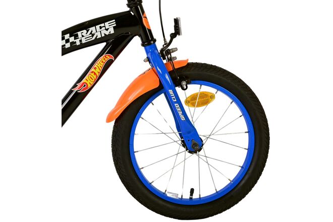 Hot Wheels Kinderfiets - Jongens - 16 inch - Zwart Oranje Blauw - Twee handremmen