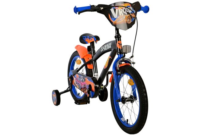 Hot Wheels Kinderfiets - Jongens - 16 inch - Zwart Oranje Blauw - Twee handremmen