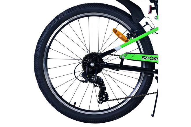 Volare Sportivo Kinderfahrrad – Jungen – 24 Zoll – 7 Gänge – Schwarz Grün