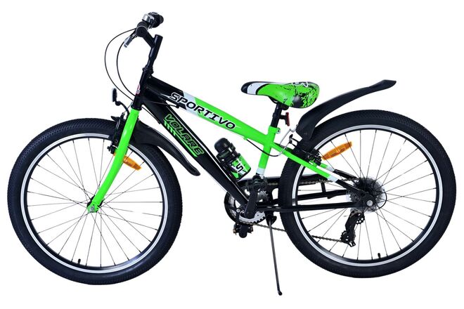 Volare Sportivo Kinderfahrrad – Jungen – 24 Zoll – 7 Gänge – Schwarz Grün