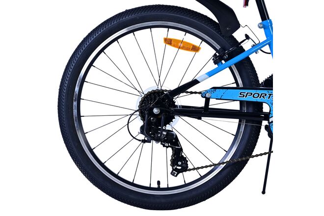 Volare Sportivo Kinderfahrrad – Jungen – 24 Zoll – 7 Gänge – Schwarz Blau