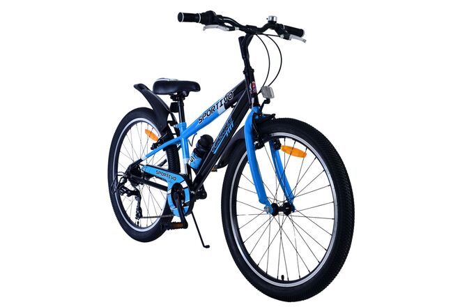 Volare Sportivo Kinderfahrrad – Jungen – 24 Zoll – 7 Gänge – Schwarz Blau