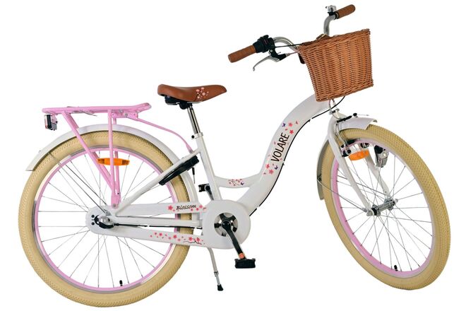 Volare Blossom Kinderfahrrad - Mädchen - 24 Zoll - Weiß - 3 Gänge