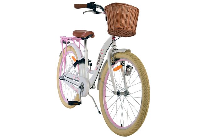 Volare Blossom Kinderfahrrad - Mädchen - 24 Zoll - Weiß - 3 Gänge