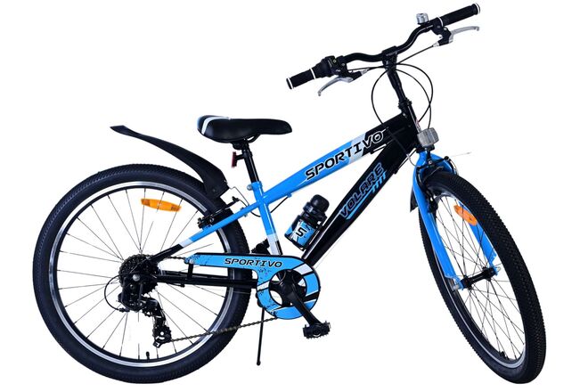Volare Sportivo Kinderfahrrad – Jungen – 24 Zoll – 7 Gänge – Schwarz Blau