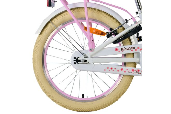 Volare Blossom Kinderfiets - Meisjes - 20 inch - Wit - Twee handremmen