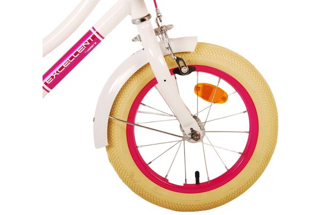 Rower dziecięcy Volare Excellent - dziewczęcy - 14 cali - biały