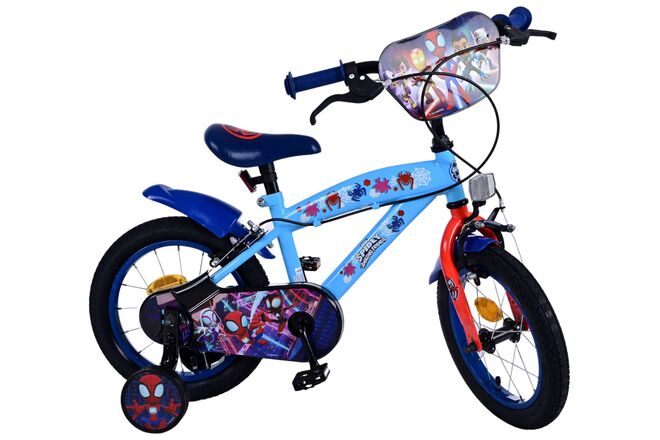 Spidey Kinderfiets - Jongens - 14 inch - Blauw - Twee handremmen