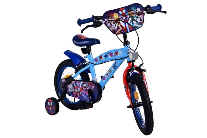 Spidey Kinderfiets - Jongens - 14 inch - Blauw - Twee handremmen