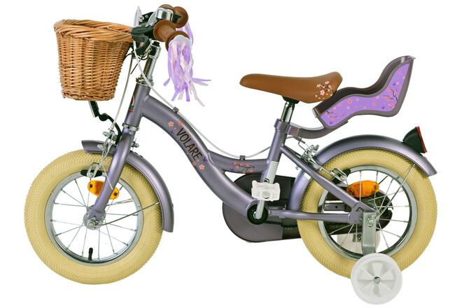 Volare Blossom Kinderfiets - Meisjes - 12 inch - Paars - Twee handremmen