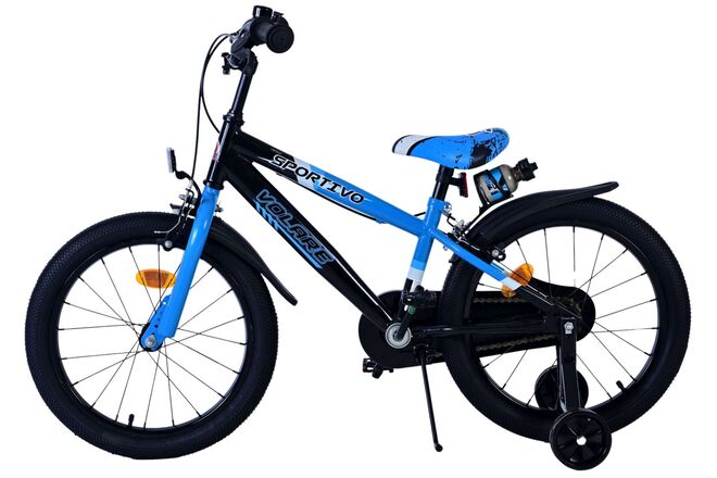 Volare Sportivo Kinderfahrrad - Jungen - 18 Zoll - Blau Schwarz - Zwei Handbremsen