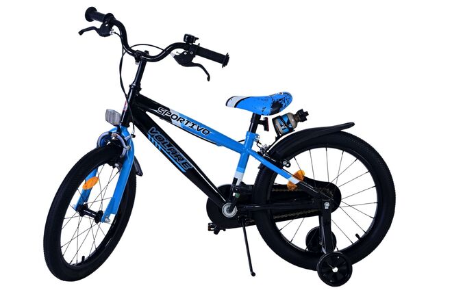 Volare Sportivo Kinderfahrrad - Jungen - 18 Zoll - Blau Schwarz - Zwei Handbremsen