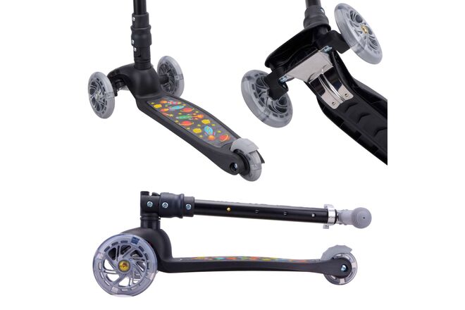 BOLDCUBE Teeny FOLD trehjulet løbehjul - Rocket Black