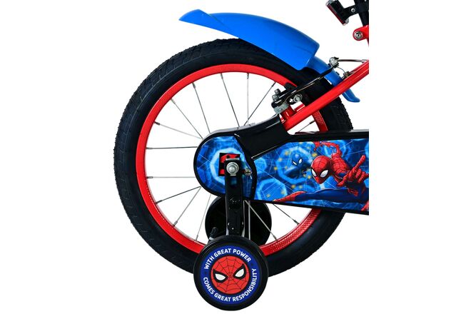 Spider-Man Kinderfiets - Jongens - 16 inch - Blauw/Rood - Twee handremmen