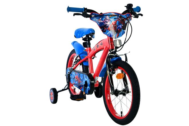 Spider-Man Kinderfiets - Jongens - 16 inch - Blauw/Rood - Twee handremmen