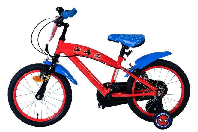 Spider-Man Kinderfiets - Jongens - 16 inch - Blauw/Rood - Twee handremmen