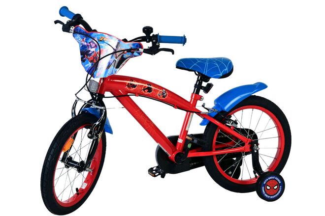 Spider-Man Kinderfiets - Jongens - 16 inch - Blauw/Rood - Twee handremmen