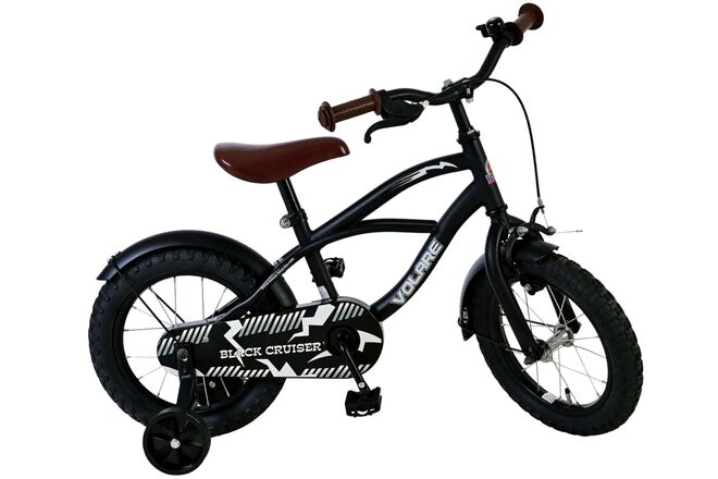 Volare Black Cruiser Kinderfiets - Jongens - 14 inch - Zwart - 95% afgemonteerd