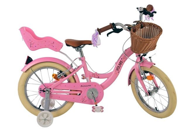 Volare Blossom Kinderfahrrad - Mädchen - 16 Zoll - Rosa - Zwei Handbremsen