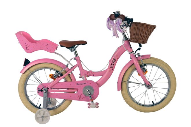 Volare Blossom Kinderfahrrad - Mädchen - 16 Zoll - Rosa - Zwei Handbremsen