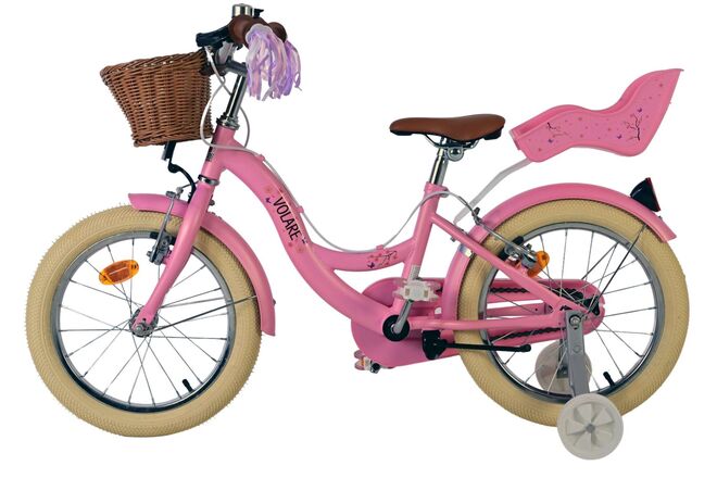 Volare Blossom Kinderfahrrad - Mädchen - 16 Zoll - Rosa - Zwei Handbremsen