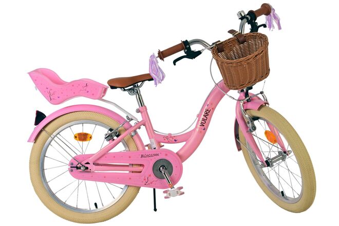 Volare Blossom Kinderfahrrad - Mädchen - 18 Zoll - Rosa - Zwei Handbremsen