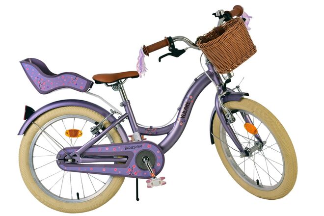 Volare Blossom Kinderfahrrad - Mädchen - 18 Zoll - Lila - Zwei Handbremsen