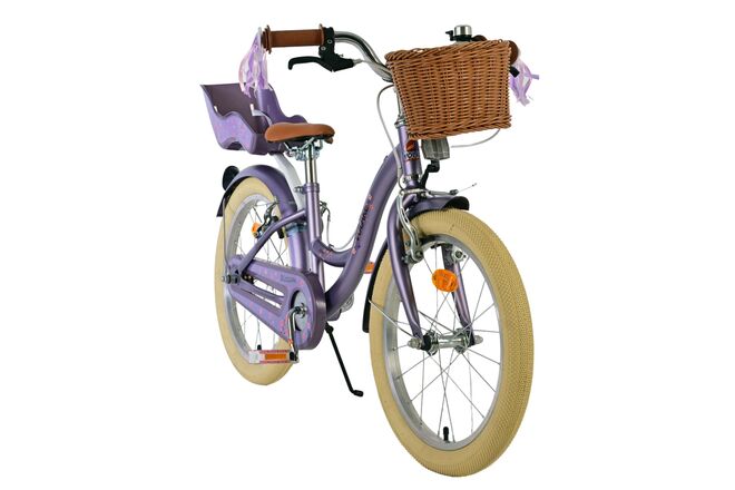 Volare Blossom Kinderfahrrad - Mädchen - 18 Zoll - Lila - Zwei Handbremsen
