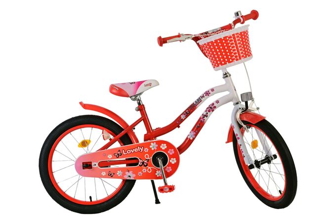 Volare Lovely Kinderfahrrad – Mädchen – 18 Zoll – Rot Weiß