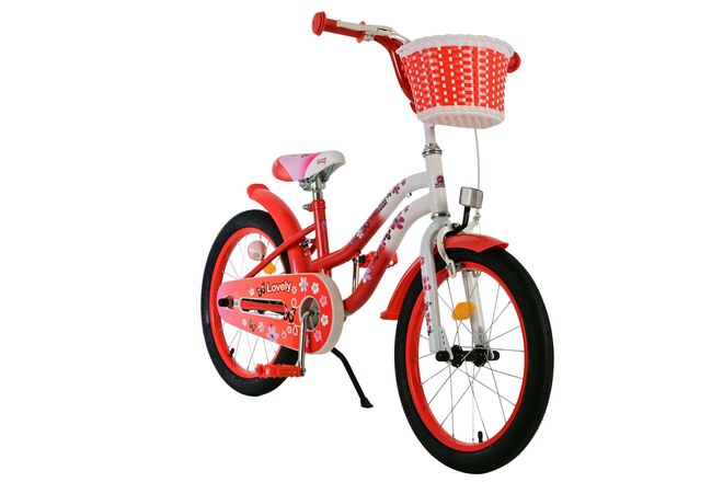 Volare Lovely Kinderfahrrad – Mädchen – 18 Zoll – Rot Weiß