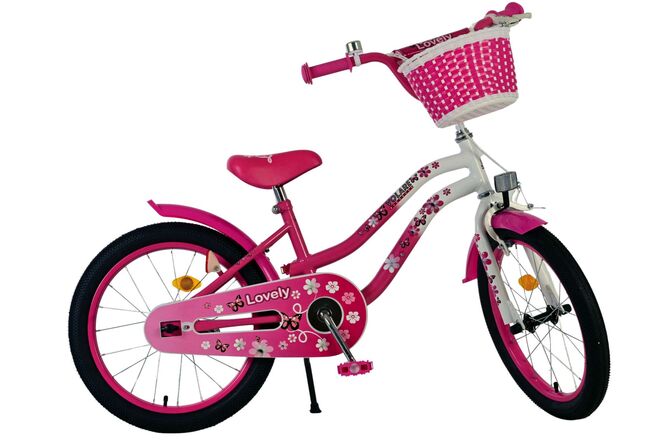 Volare Lovely Kinderfahrrad – Mädchen – 18 Zoll – Rosa Weiß