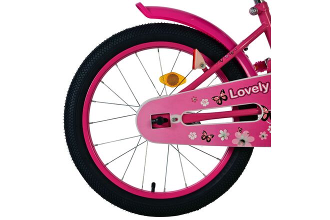 Volare Lovely Kinderfahrrad – Mädchen – 18 Zoll – Rosa Weiß
