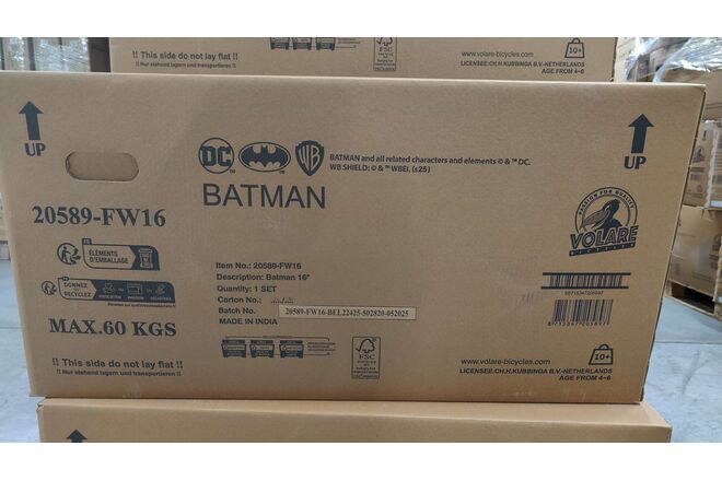 Batman Kinderfiets - Jongens - 16 inch - Zwart - 2 handremmen
