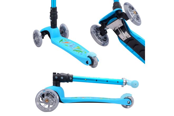 BOLDCUBE Teeny FOLD driewielstep - Dinosaurus Blauw