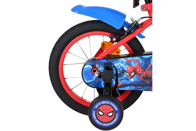 Spider-Man Kinderfiets - Jongens - 14 inch - Blauw/Rood - Twee handremmen