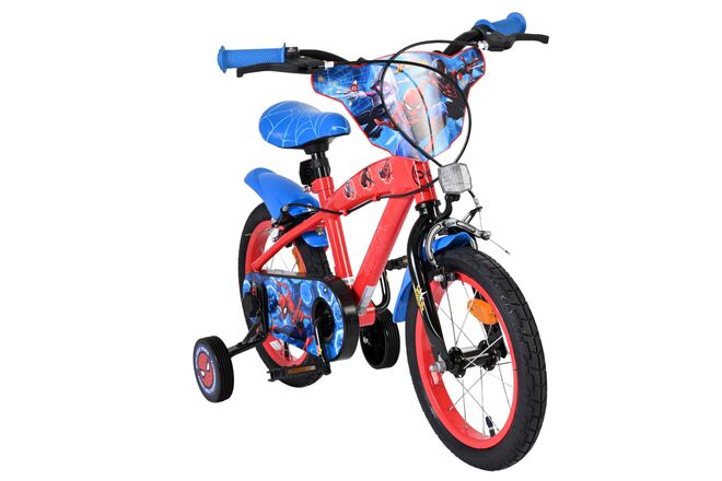 Spider-Man Kinderfiets - Jongens - 14 inch - Blauw/Rood - Twee handremmen