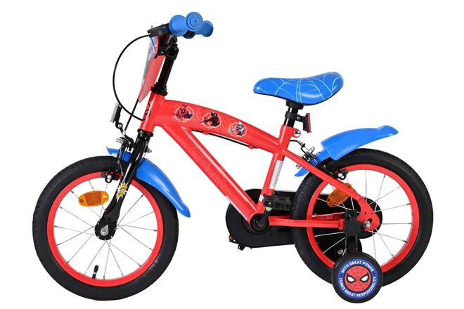 Spider-Man Kinderfiets - Jongens - 14 inch - Blauw/Rood - Twee handremmen