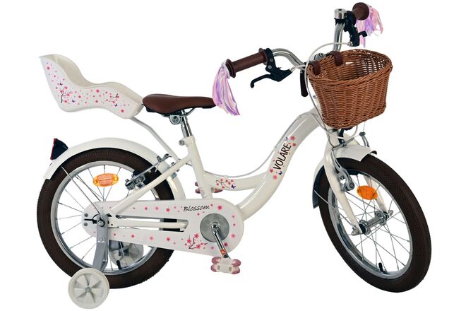 Volare Blossom Kinderfiets - Meisjes - 16 inch - Wit - Twee Handremmen