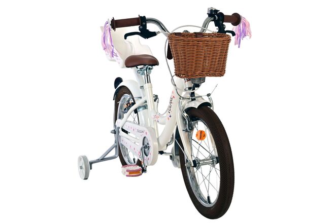 Volare Blossom Kinderfiets - Meisjes - 16 inch - Wit - Twee Handremmen