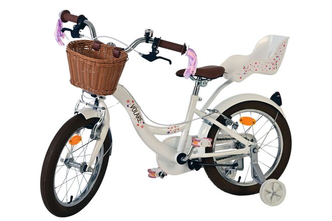 Volare Blossom Kinderfiets - Meisjes - 16 inch - Wit - Twee Handremmen