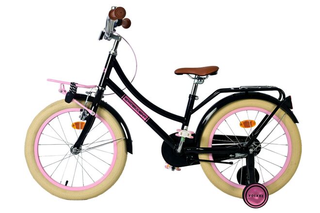 Volare Excellent Kinderfiets - Meisjes - 18 inch - Zwart - 95% afgemonteerd