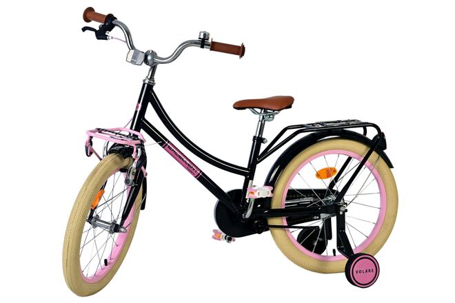 Volare Excellent Kinderfiets - Meisjes - 18 inch - Zwart - 95% afgemonteerd