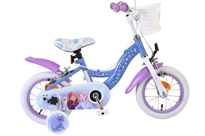 Disney Frost 2 Børnecykel - Pigecykel - 12 tommer - Blå/Lilla - To håndbremser